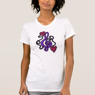 An Music Lila Note T - Shirt angeschlossen
