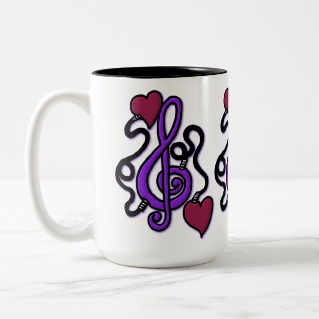 An Musik Lila Note Tasse angeschlossen (Links)
