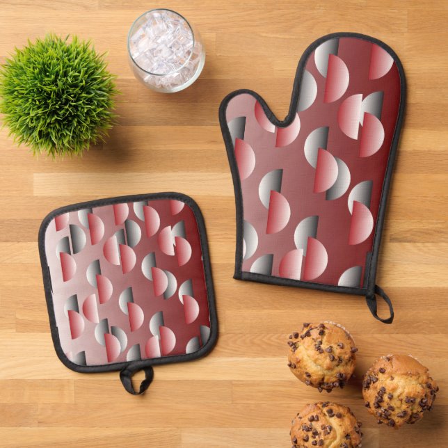 An Ofenhandschuh & Topflappen-Set (Oben Unten)