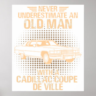 An Old Man Cadillac Coupe De Ville Poster