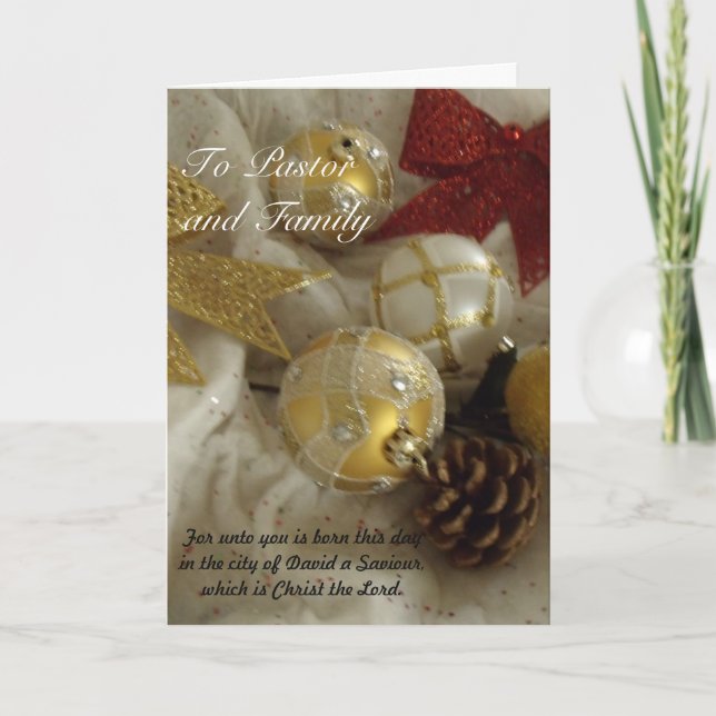 An Pastor und Familie Feiertagskarte (Vorderseite)