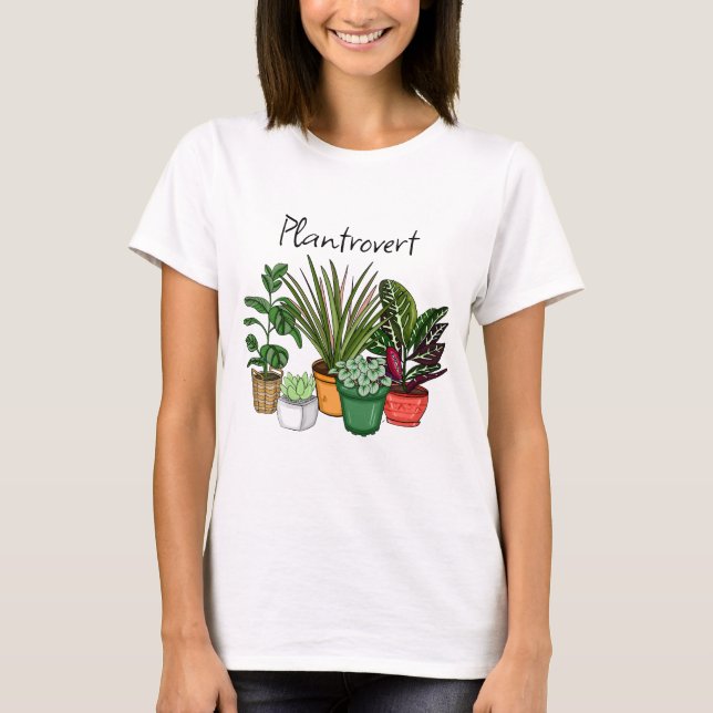 An Pflanze angepasst | Plantrovert T-Shirt (Vorderseite)