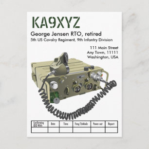AN/PRC-77 Militärische tragbare Transceiver QSL Po Postkarte