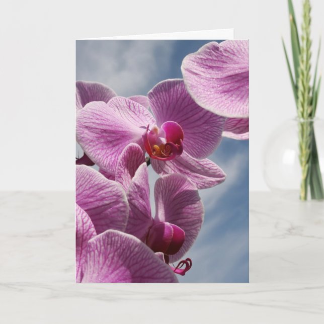 An Sie denken Gruß-Karte, schöne Orchidee Karte (Vorderseite)