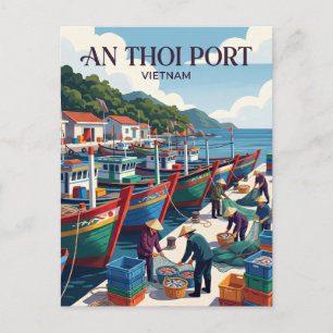 An Thới Fischereihafen Vietnam Postkarte