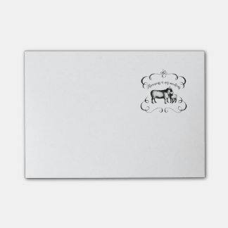 An unsere Schafe zurück gelangen - lustiger Post-it Klebezettel