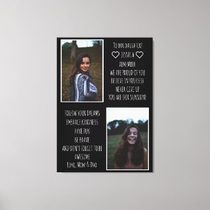 An unsere Tochter Nachricht FotoCollage Canvas dru Leinwanddruck