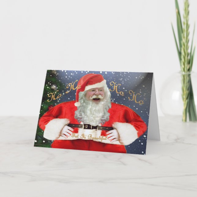 An Weihnachten sei nett dicken Leuten Karten (Vorderseite)