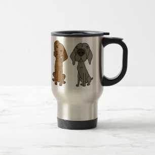 An Weimaraner und an der Zeiger-Reise-Tasse Reisebecher