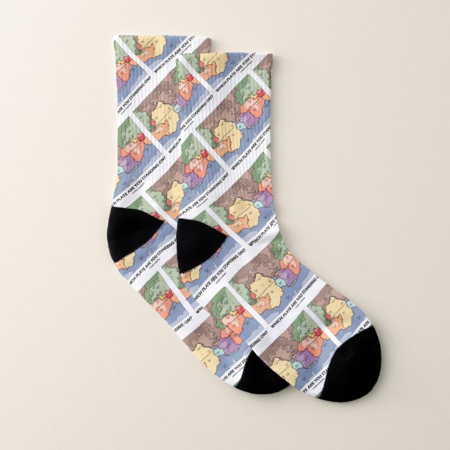 An welcher Platte sind Sie Stehend? Plattentektoni Socken (Paar)