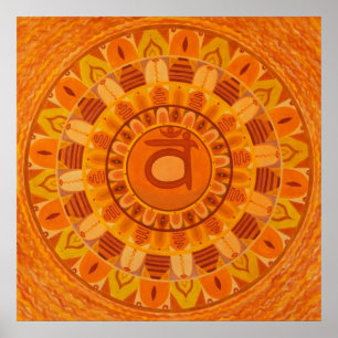 An zweiter Stelle Chakra Mandala Poster