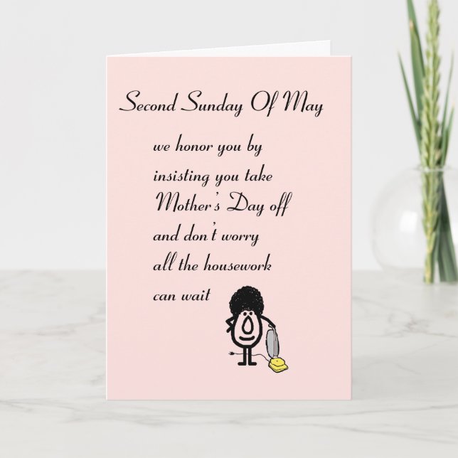 An zweiter Stelle Sonntag von Mai Karte (Vorderseite)