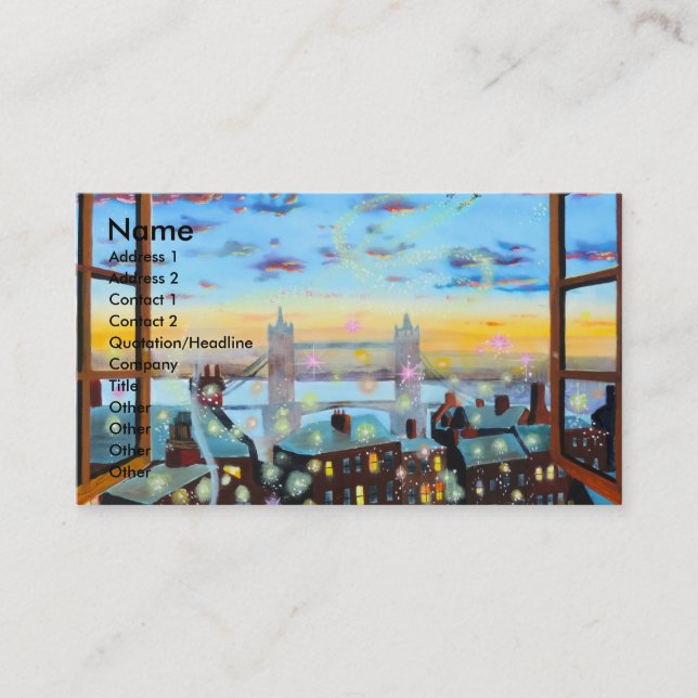 An zweiter Stelle Stern rechts. Peter Pan Visitenkarte (Vorderseite)