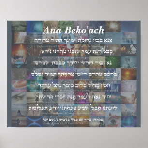 Ana Beko'ach - 42 letter Name of God Poster