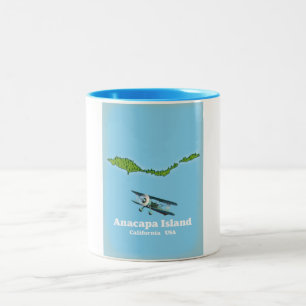 Anacapa-Insel Kalifornien USA Karte Zweifarbige Tasse