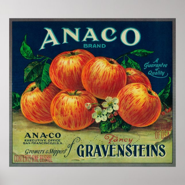 Anaco Apple Crate Label Poster (Vorne)