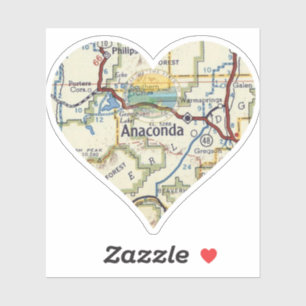 Anaconda Montana Vintage Karte Aufkleber