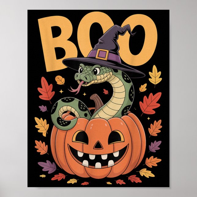 Anaconda Schlangen Kostüm auf Kürbiskahn Halloween Poster (Vorne)