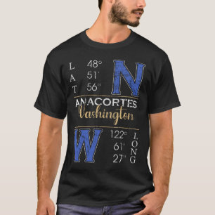 Anacortes WASHINGTON Latitude und Longitude T-Shirt