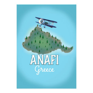 Anafi Insel Griechenland Reiseplakat. Fotodruck