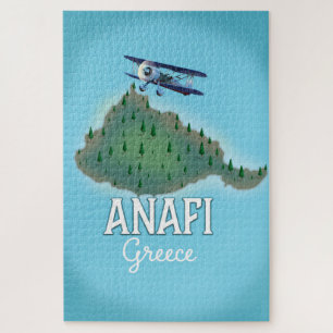 Anafi Island Griechenland Reiseplakat. Puzzle