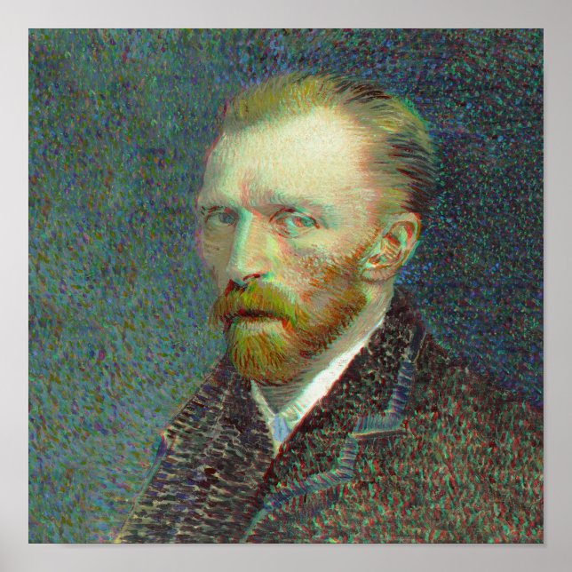 Anaglyph 3D Vincent van Gog Selbstportrait Poster (Vorne)