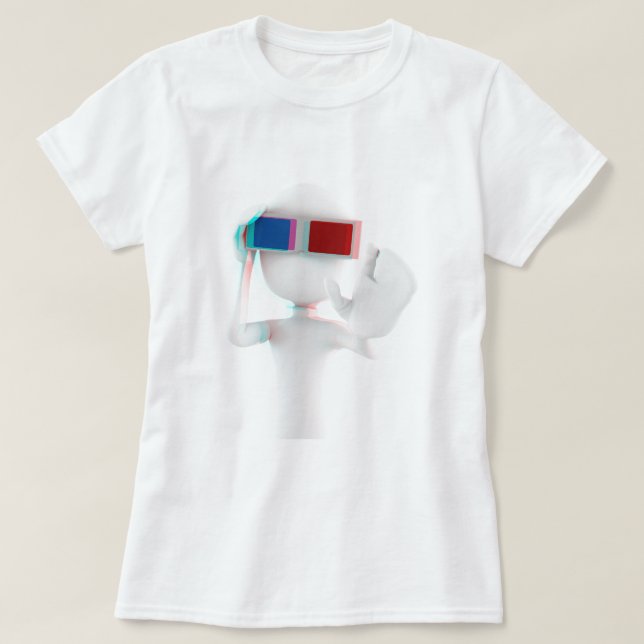 Anaglyph des Mannes 3d T-Shirt (Design vorne)