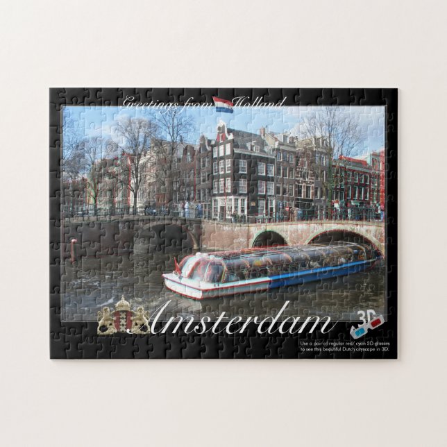 Anaglyph-Puzzle Amsterdams Holland 3D Puzzle (Horizontal)
