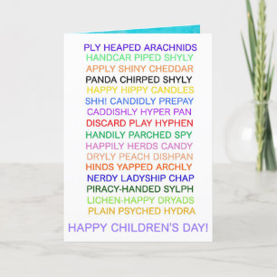 Anagrammkarte für Kinder Dankeskarte