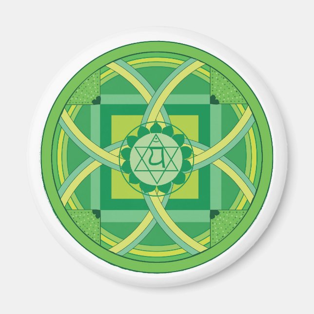 Anahata chakra Mandala Magnet (Vorne)