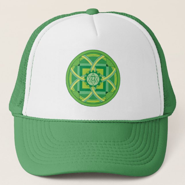 Anahata chakra Mandala Truckerkappe (Vorderseite)