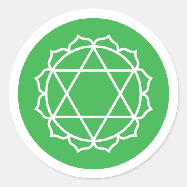 Anahata Heart Chakra Classic Round Sticker (Vorderseite)