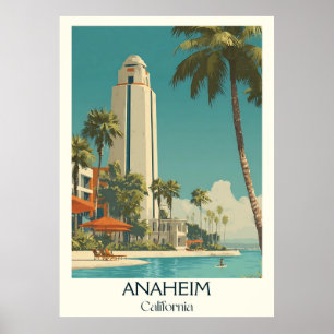 Anaheim California Art Print Vintager Stil Poster