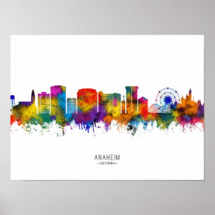 Anaheim California Skyline Poster
