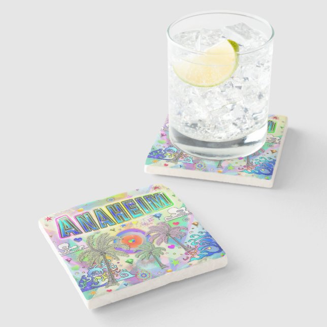 Anaheim Deep Dream Untersetzer (Seitenansicht)