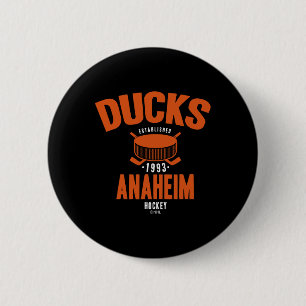 Anaheim Ducks Hockey Puck Schwarz Offiziell Lizenz Button