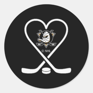 Anaheim Ducks Valentine Sticks Schwarz Nhl Offizie Runder Aufkleber