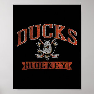 Anaheim Ducks Vintage-Hockey Schwarz Nhl Offiziell Poster