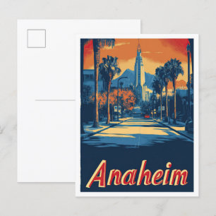 Anaheim Kalifornien USA Vintage-Reiseillustration Postkarte