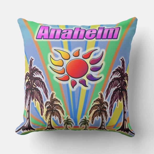 Anaheim Summer Liebe Pillow Kissen Für Draußen (Vorderseite)