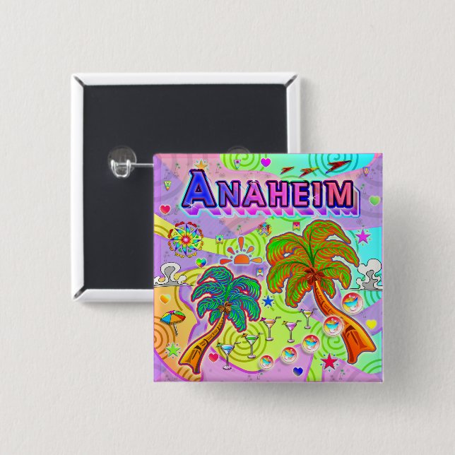 Anaheim-Urlaubsziel-Schaltfläche Button (Vorne & Hinten)