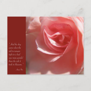Anais Nin Quote Postcard in Rosa Postkarte