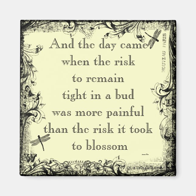 Anais Nin Risk Quote Magnet (Vorne)