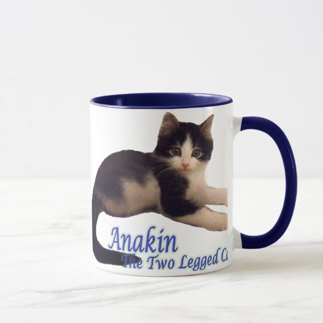 Anakin zwei mit Beinen versehenes Katzen-Logo, Tasse (Rechts)