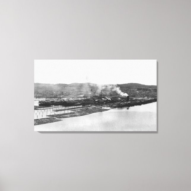 Anakortes, WA View Morrison Mill Fotograf Leinwanddruck (Vorderseite)