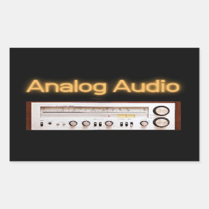 Analog Audio Old HI FI Rechteckiger Aufkleber