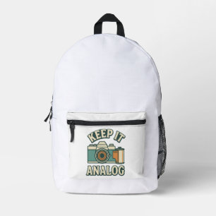 Analog behalten bedruckter rucksack