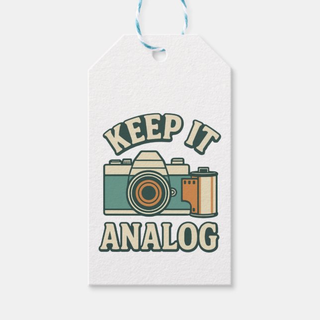 Analog behalten geschenkanhänger (Vorderseite)