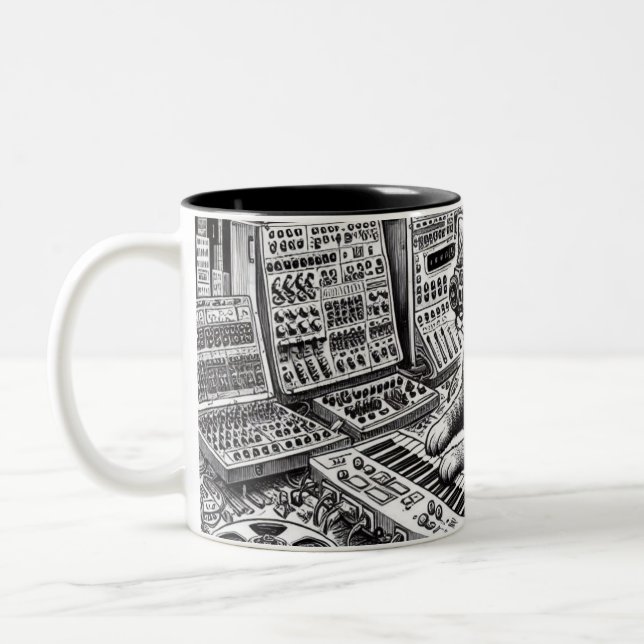 Analog Cat Symphony Mousepad Zweifarbige Tasse (Links)