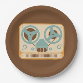 Analog-Design für Bandrekorder-Rollen Pappteller